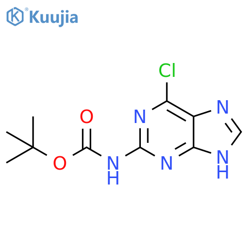 tert-butyl N-(6-chloro-9H-purin-2-yl)carbamate structure