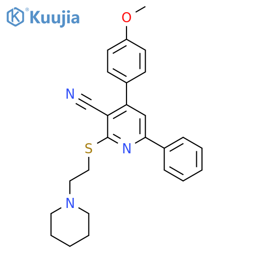 4-(4-Methoxyphenyl)-6-phenyl-2-{[2-(piperidin-1-yl)ethyl]sulfanyl}pyridine-3-carbonitrile structure