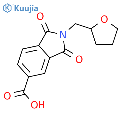 1,3-dioxo-2-[(oxolan-2-yl)methyl]-2,3-dihydro-1H-isoindole-5-carboxylic acid structure