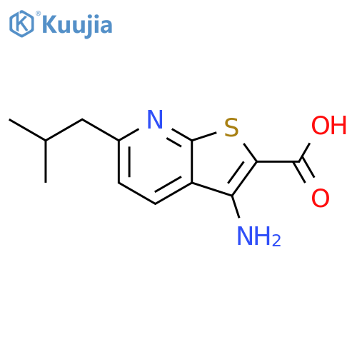 Thieno[2,3-b]pyridine-2-carboxylic acid, 3-amino-6-(2-methylpropyl)- structure