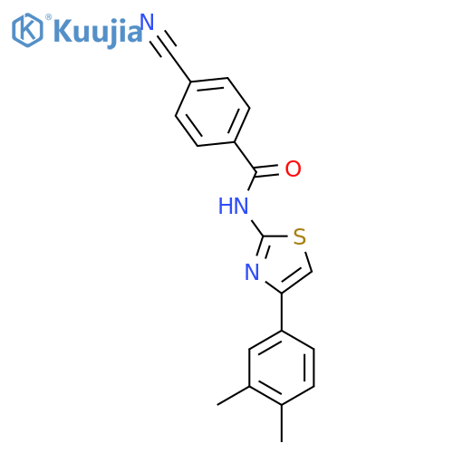 4-cyano-N-4-(3,4-dimethylphenyl)-1,3-thiazol-2-ylbenzamide structure
