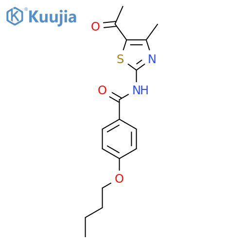 N-(5-acetyl-4-methyl-1,3-thiazol-2-yl)-4-butoxybenzamide structure