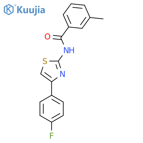 N-4-(4-fluorophenyl)-1,3-thiazol-2-yl-3-methylbenzamide structure