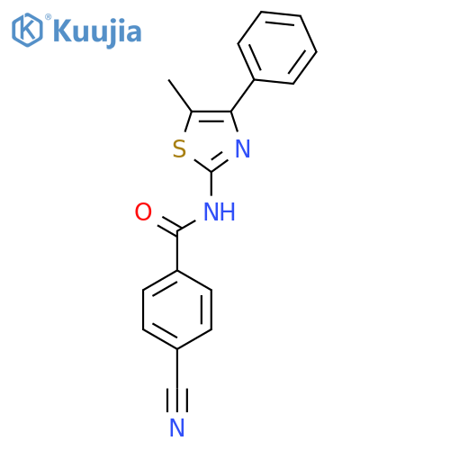 4-cyano-N-(5-methyl-4-phenyl-1,3-thiazol-2-yl)benzamide structure