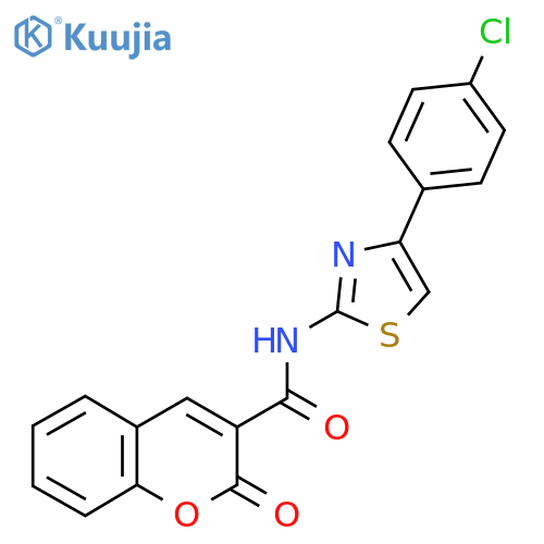 N-4-(4-chlorophenyl)-1,3-thiazol-2-yl-2-oxo-2H-chromene-3-carboxamide structure