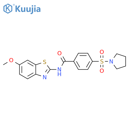 N-(6-methoxy-1,3-benzothiazol-2-yl)-4-(pyrrolidine-1-sulfonyl)benzamide structure