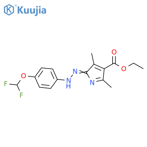 ethyl (2Z)-2-{2-4-(difluoromethoxy)phenylhydrazin-1-ylidene}-3,5-dimethyl-2H-pyrrole-4-carboxylate structure