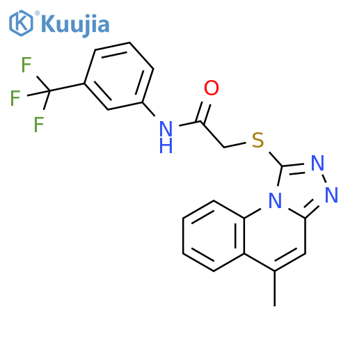 2-({5-methyl-1,2,4triazolo4,3-aquinolin-1-yl}sulfanyl)-N-3-(trifluoromethyl)phenylacetamide structure