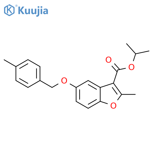 propan-2-yl 2-methyl-5-(4-methylphenyl)methoxy-1-benzofuran-3-carboxylate structure