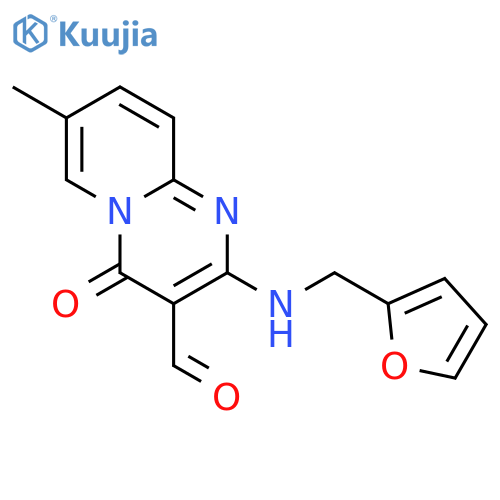 2-(2-Furylmethyl)amino-7-methyl-4-oxo-4H-pyrido1,2-apyrimidine-3-carbaldehyde structure