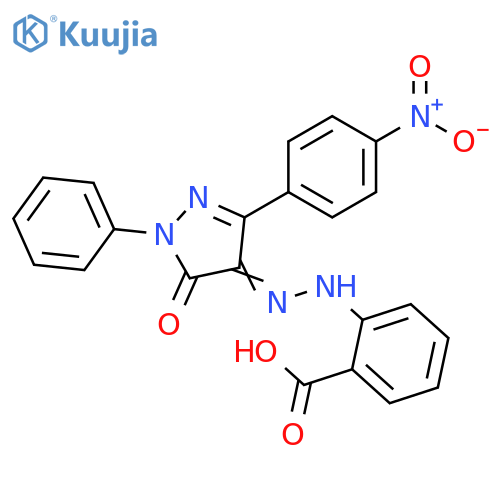 2-[2-(3-{4-nitrophenyl}-5-oxo-1-phenyl-1,5-dihydro-4H-pyrazol-4-ylidene)hydrazino]benzoic acid structure