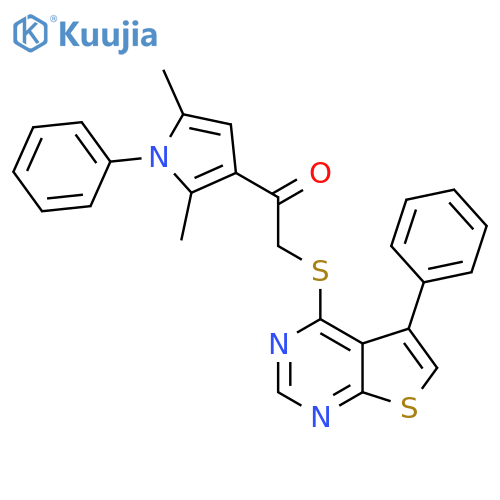 1-(2,5-dimethyl-1-phenyl-1H-pyrrol-3-yl)-2-({5-phenylthieno2,3-dpyrimidin-4-yl}sulfanyl)ethan-1-one structure
