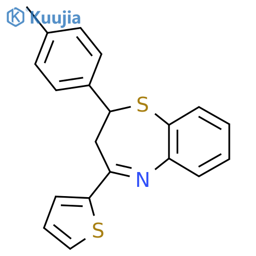 2-(4-methylphenyl)-4-(thiophen-2-yl)-2,3-dihydro-1,5-benzothiazepine structure