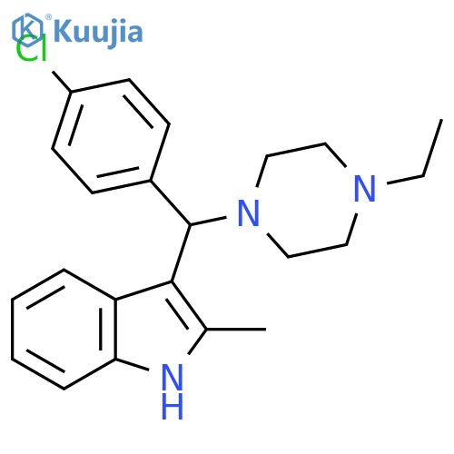 3-[(4-chlorophenyl)(4-ethylpiperazin-1-yl)methyl]-2-methyl-1H-indole structure