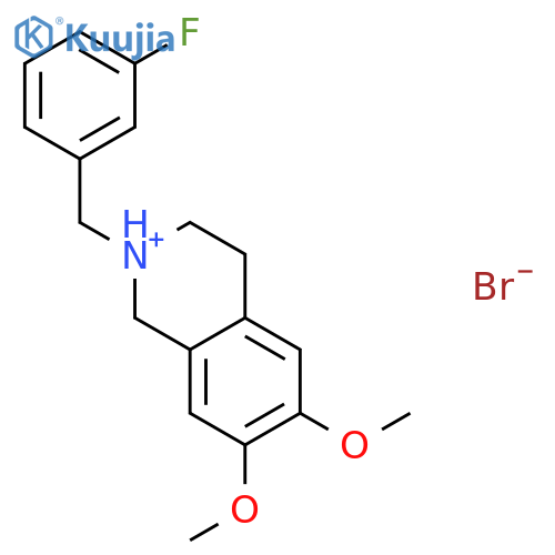 Isoquinoline,2-[(3-fluorophenyl)methyl]-1,2,3,4-tetrahydro-6,7-dimethoxy-, hydrobromide(1:1) structure