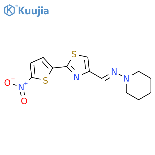 1-Piperidinamine,N-[[2-(5-nitro-2-thienyl)-4-thiazolyl]methylene]- structure