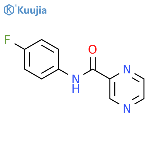 Pyrazinecarboxamide, N-(4-fluorophenyl)- structure