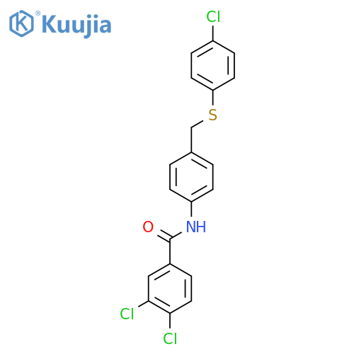 3,4-dichloro-N-[4-[(4-chlorophenyl)sulfanylmethyl]phenyl]benzamide structure