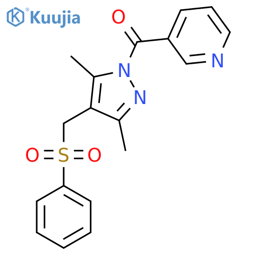 (3,5-DIMETHYL-4-[(PHENYLSULFONYL)METHYL]-1H-PYRAZOL-1-YL)(3-PYRIDINYL)METHANONE structure