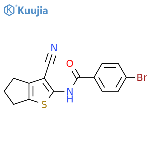 4-bromo-N-{3-cyano-4H,5H,6H-cyclopentabthiophen-2-yl}benzamide structure