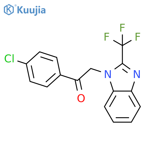 1-(4-chlorophenyl)-2-[2-(trifluoromethyl)-1H-1,3-benzodiazol-1-yl]ethan-1-one structure