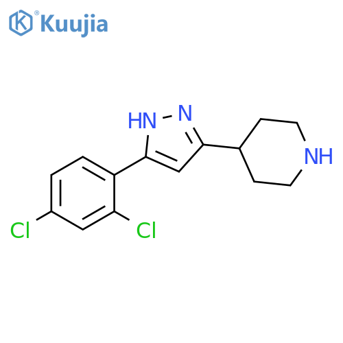 4-[3-(2,4-dichlorophenyl)-1H-pyrazol-5-yl]piperidine structure
