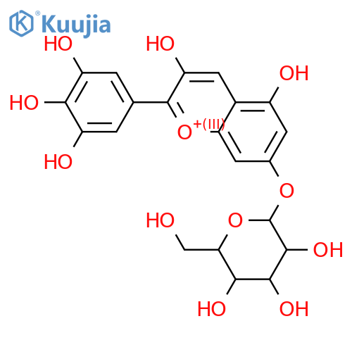 3,3',4',5,5',7-Hexahydroxyflavylium(1+); 7-O-Galactoside structure