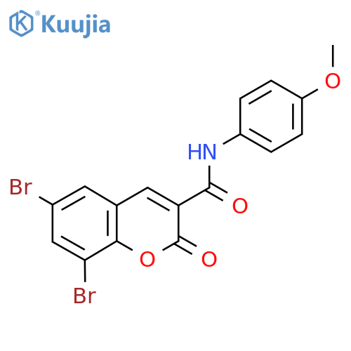 6,8-dibromo-N-(4-methoxyphenyl)-2-oxo-2H-chromene-3-carboxamide structure