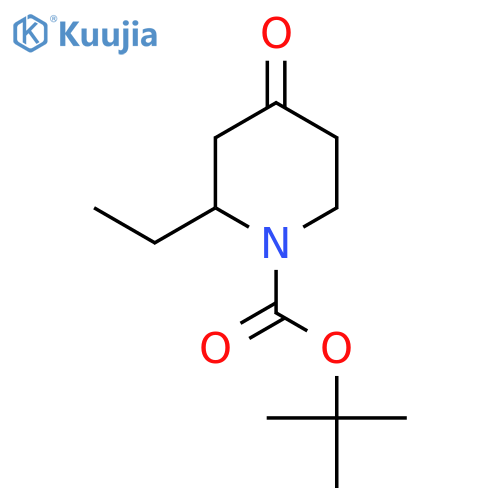 tert-butyl 2-ethyl-4-oxo-piperidine-1-carboxylate structure
