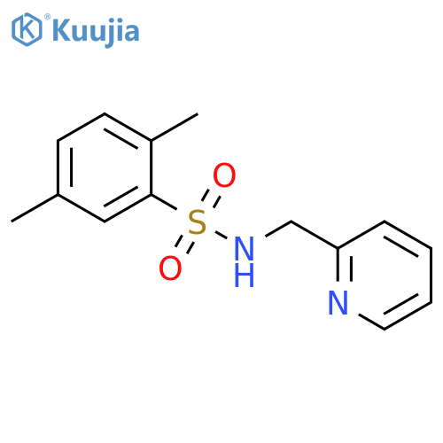 2,5-dimethyl-N-(pyridin-2-yl)methylbenzene-1-sulfonamide structure