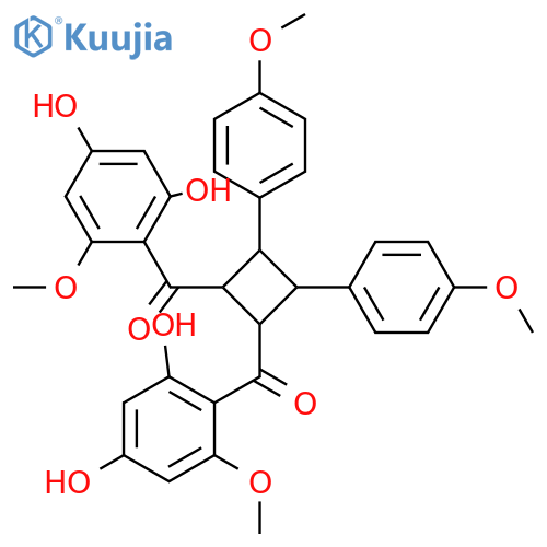 1,2-Bis(4-hydroxyphenyl)-3,4-bis(2,4,6-trihydroxybenzoyl)cyclobutane; (1α,2β,3α,4β)-form, 2''',2'''',4',4''-Tetra-Me ether structure