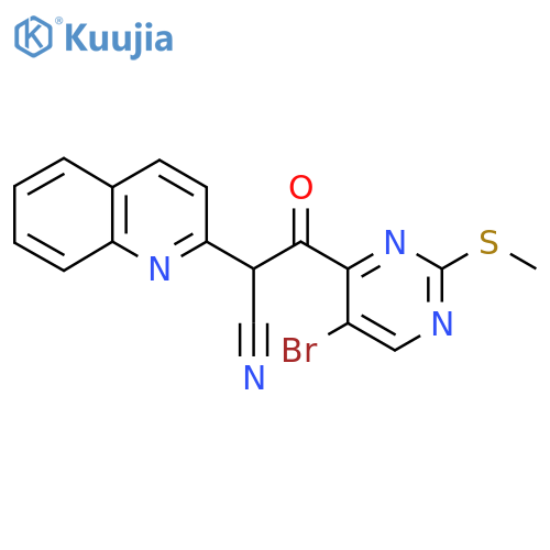 3-[5-Bromo-2-(methylsulfanyl)pyrimidin-4-yl]-3-oxo-2-(quinolin-2-yl)propanenitrile structure