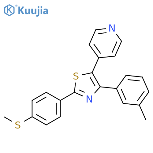 Pyridine, 4-[4-(3-methylphenyl)-2-[4-(methylthio)phenyl]-5-thiazolyl]- structure