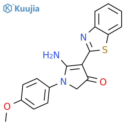 5-Amino-4-benzothiazol-2-yl-1-(4-methoxy-phenyl)-1,2-dihydro-pyrrol-3-one structure
