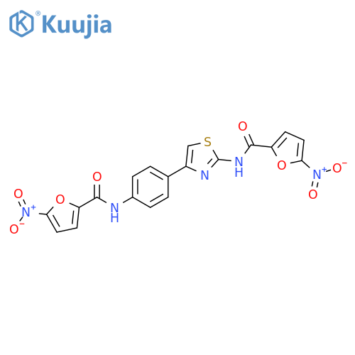 5-nitro-N-{4-4-(5-nitrofuran-2-amido)phenyl-1,3-thiazol-2-yl}furan-2-carboxamide structure