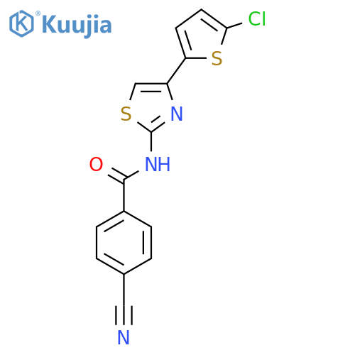 N-4-(5-chlorothiophen-2-yl)-1,3-thiazol-2-yl-4-cyanobenzamide structure