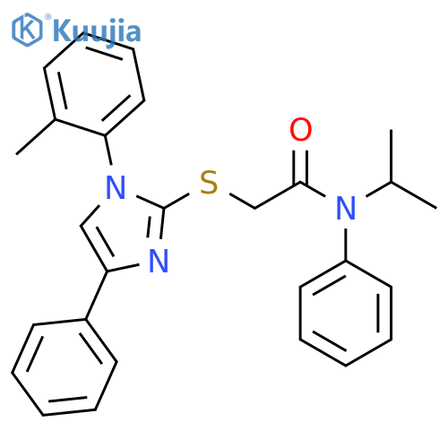 N-isopropyl-N-phenyl-2-((4-phenyl-1-(o-tolyl)-1H-imidazol-2-yl)thio)acetamide structure