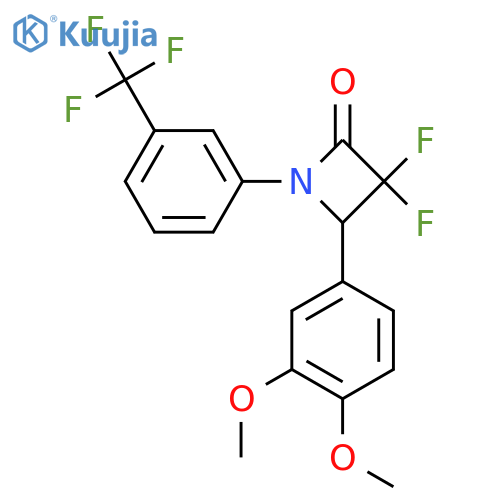 4-(3,4-Dimethoxyphenyl)-3,3-difluoro-1-[3-(trifluoromethyl)phenyl]azetidin-2-one structure