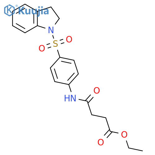 ethyl 3-{4-(2,3-dihydro-1H-indole-1-sulfonyl)phenylcarbamoyl}propanoate structure