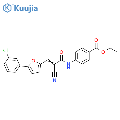 ethyl 4-(2E)-3-5-(3-chlorophenyl)furan-2-yl-2-cyanoprop-2-enamidobenzoate structure