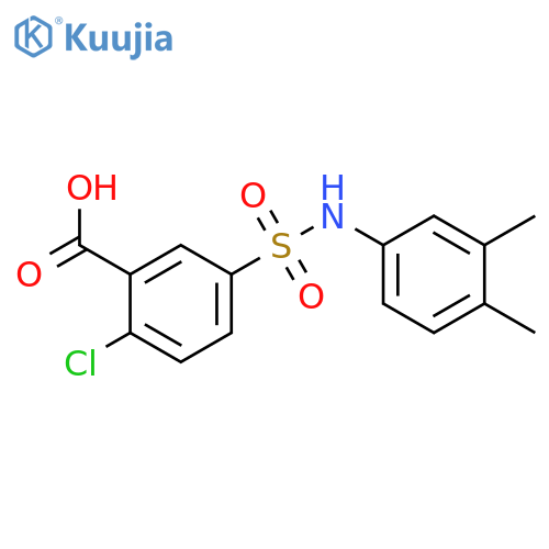 2-chloro-5-(3,4-dimethylphenyl)sulfamoylbenzoic acid structure