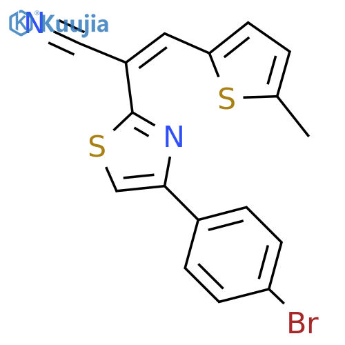(2Z)-2-4-(4-bromophenyl)-1,3-thiazol-2-yl-3-(5-methylthiophen-2-yl)prop-2-enenitrile structure
