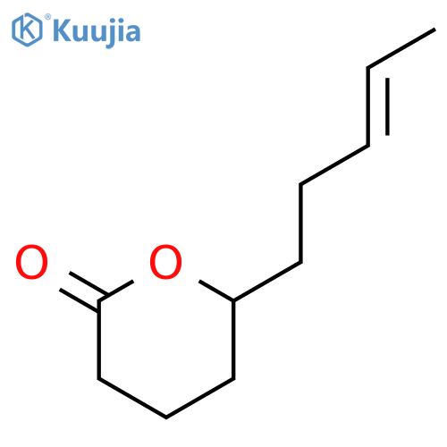 2H-Pyran-2-one,tetrahydro-6-(3-penten-1-yl)- structure