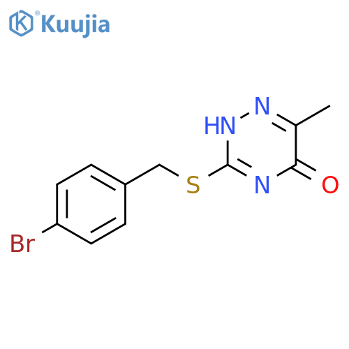 3-{(4-bromophenyl)methylsulfanyl}-6-methyl-4,5-dihydro-1,2,4-triazin-5-one structure
