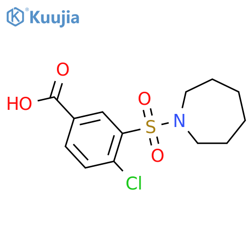 3-(azepane-1-sulfonyl)-4-chlorobenzoic acid structure