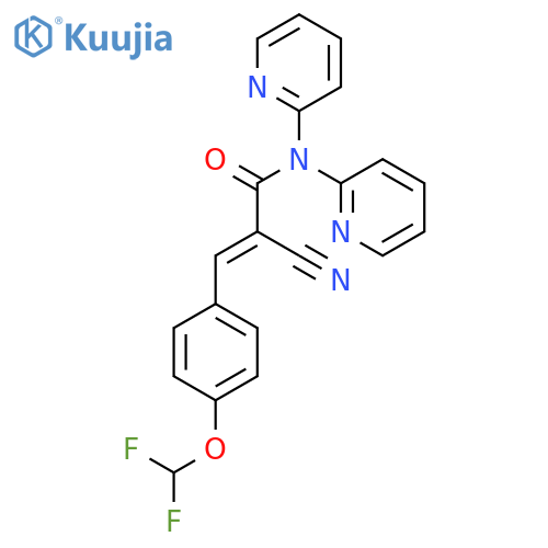 2-cyano-3-[4-(difluoromethoxy)phenyl]-N,N-bis(pyridin-2-yl)prop-2-enamide structure