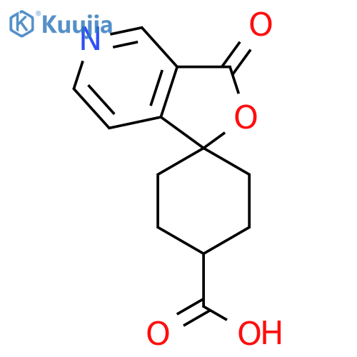 trans-3'-Oxo-spirocyclohexane-1,1'(3'h)-furo3,4-cpyridine-4-carboxylicacid structure