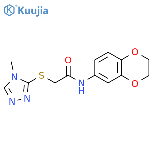 N-(2,3-Dihydro-1,4-benzodioxin-6-yl)-2-[(4-methyl-4H-1,2,4-triazol-3-yl)sulfanyl]acetamide structure