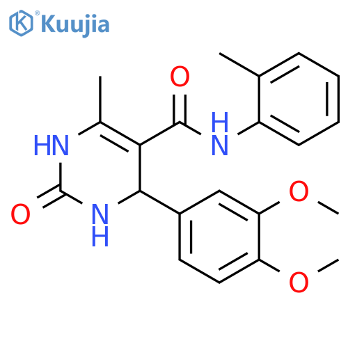 4-(3,4-dimethoxyphenyl)-6-methyl-N-(2-methylphenyl)-2-oxo-1,2,3,4-tetrahydropyrimidine-5-carboxamide structure