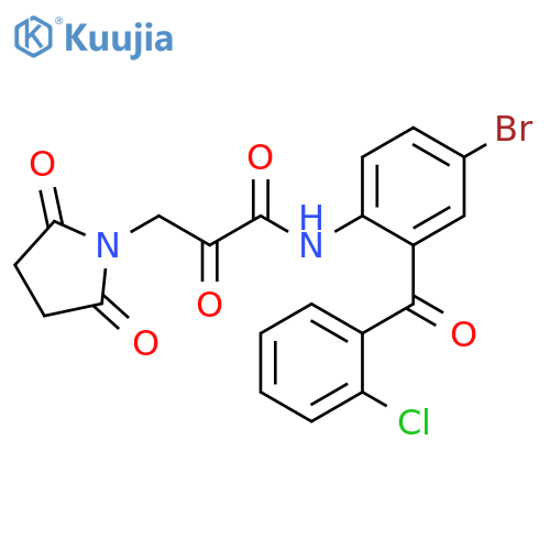 N-[4-bromo-2-(2-chlorobenzoyl)phenyl]-3-(2,5-dioxopyrrolidin-1-yl)-2-oxopropanamide structure